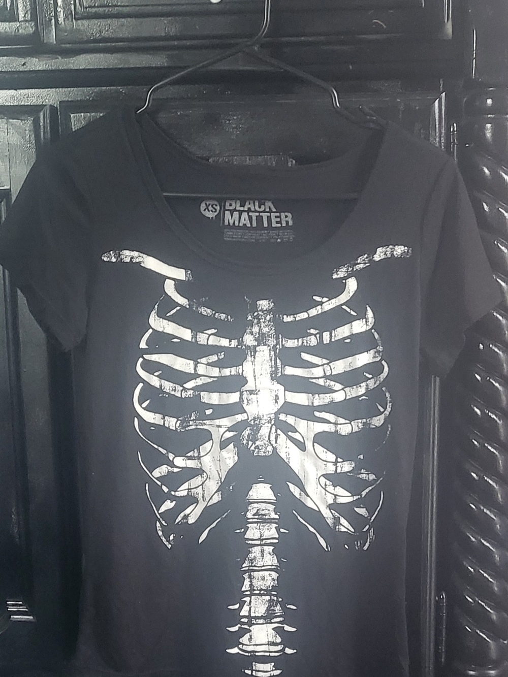 Skeleton Ribcage Black Short‑Sleeve Tee